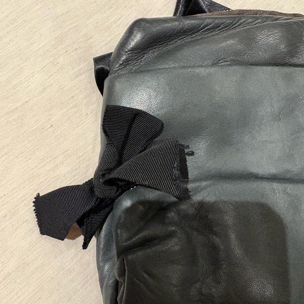 LANVIN calf leather charcoal grey clutch - Picture 3 of 11